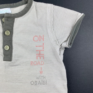 Boys Obaibi, striped cotton t-shirt / top, GUC, size 6 months