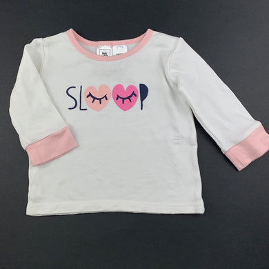 Girls Kids & Co Baby, cotton long sleeve pyjama top, GUC, size 0