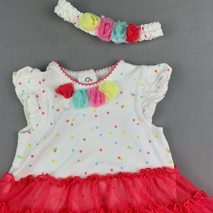 Girls Little Me, adorable tutu romper dress plus headband, EUC, size 6 months