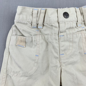 Boys Target, beige cotton shorts, elasticated, EUC, size 00