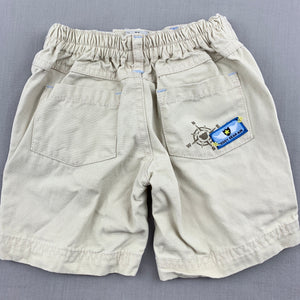 Boys Target, beige cotton shorts, elasticated, EUC, size 00