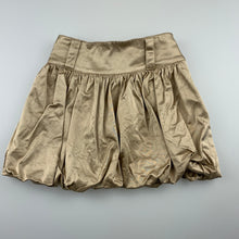 Load image into Gallery viewer, Girls BLUKIDS, cotton lined gold bubble skirt, elasticated, small mark on front, FUC, size 1-2