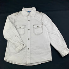 Load image into Gallery viewer, Boys Blue Dingo, white cotton long sleeve shirt, small marks left arm, FUC, size 8