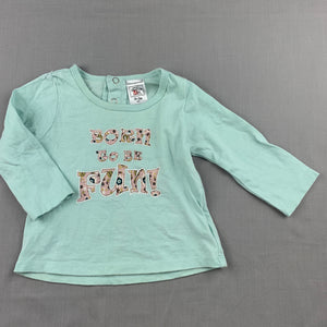 Girls Baby Charlie & Me, cotton long sleeve t-shirt / top, fun, FUC, size 000