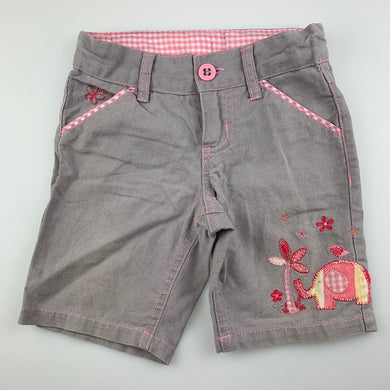 Girls Pumpkin Patch, grey linen / cotton shorts, adjustable, GUC, size 0