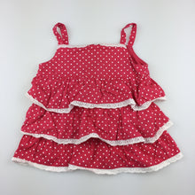 Load image into Gallery viewer, Girls Sprout, pink &amp; white spot cotton party dress, GUC, size 0