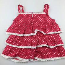 Load image into Gallery viewer, Girls Sprout, pink &amp; white spot cotton party dress, GUC, size 0