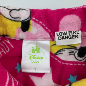 Girls Disney Baby, Minnie Mouse flannel pyjama top, GUC, size 1