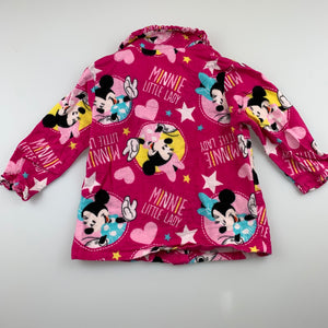 Girls Disney Baby, Minnie Mouse flannel pyjama top, GUC, size 1