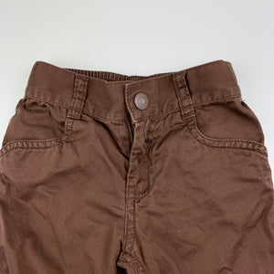 Girls Cherokee, brown cotton lightweight pants, elasticated, Inside leg: 46cm, GUC, size 5