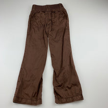 Load image into Gallery viewer, Girls Cherokee, brown cotton lightweight pants, elasticated, Inside leg: 46cm, GUC, size 5