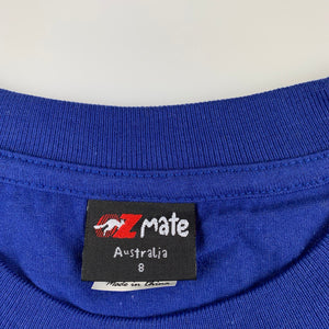 Unisex Oz Mate Aus, royal blue cotton t-shirt / top, EUC, size 8