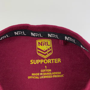 Unisex NRL Official, Brisbane Broncos cotton Christmas t-shirt, GUC, size 1
