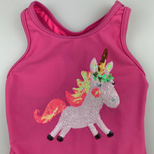 Load image into Gallery viewer, Girls Target, pink swim one-piece, sequin unicorn, GUC, size 1