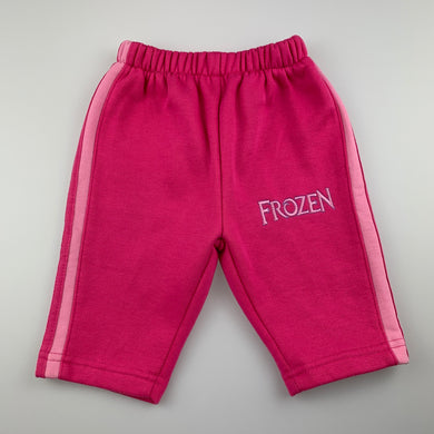 Girls Frozen, pink fleece lined track / sweat pants, EUC, size 00