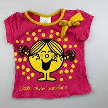 Load image into Gallery viewer, Girls Mr Men, Little Miss Sunshine cotton t-shirt / top, GUC, size 0