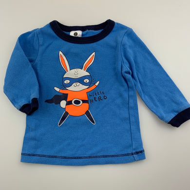 Boys Dymples, blue cotton pyjama top, hero, GUC, size 0