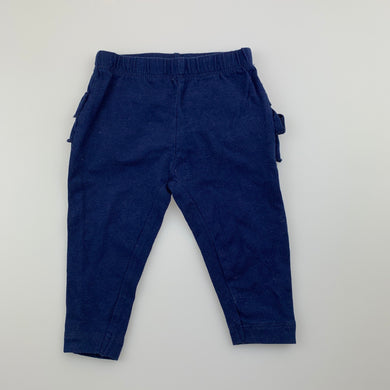 Girls Dymples, navy stretchy ruffle leggings / bottoms, EUC, size 000