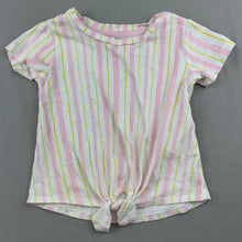 Load image into Gallery viewer, Girls Anko, striped cotton tie front t-shirt / top, GUC, size 1