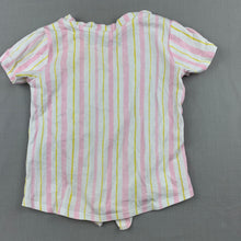 Load image into Gallery viewer, Girls Anko, striped cotton tie front t-shirt / top, GUC, size 1