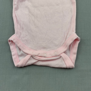 Girls Anko Baby, pink soft cotton bodysuit / romper, EUC, size 0000