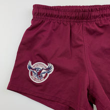 Load image into Gallery viewer, Unisex NRL Official, Manly Sea Eagles lightweight sports shorts, GUC, size 7