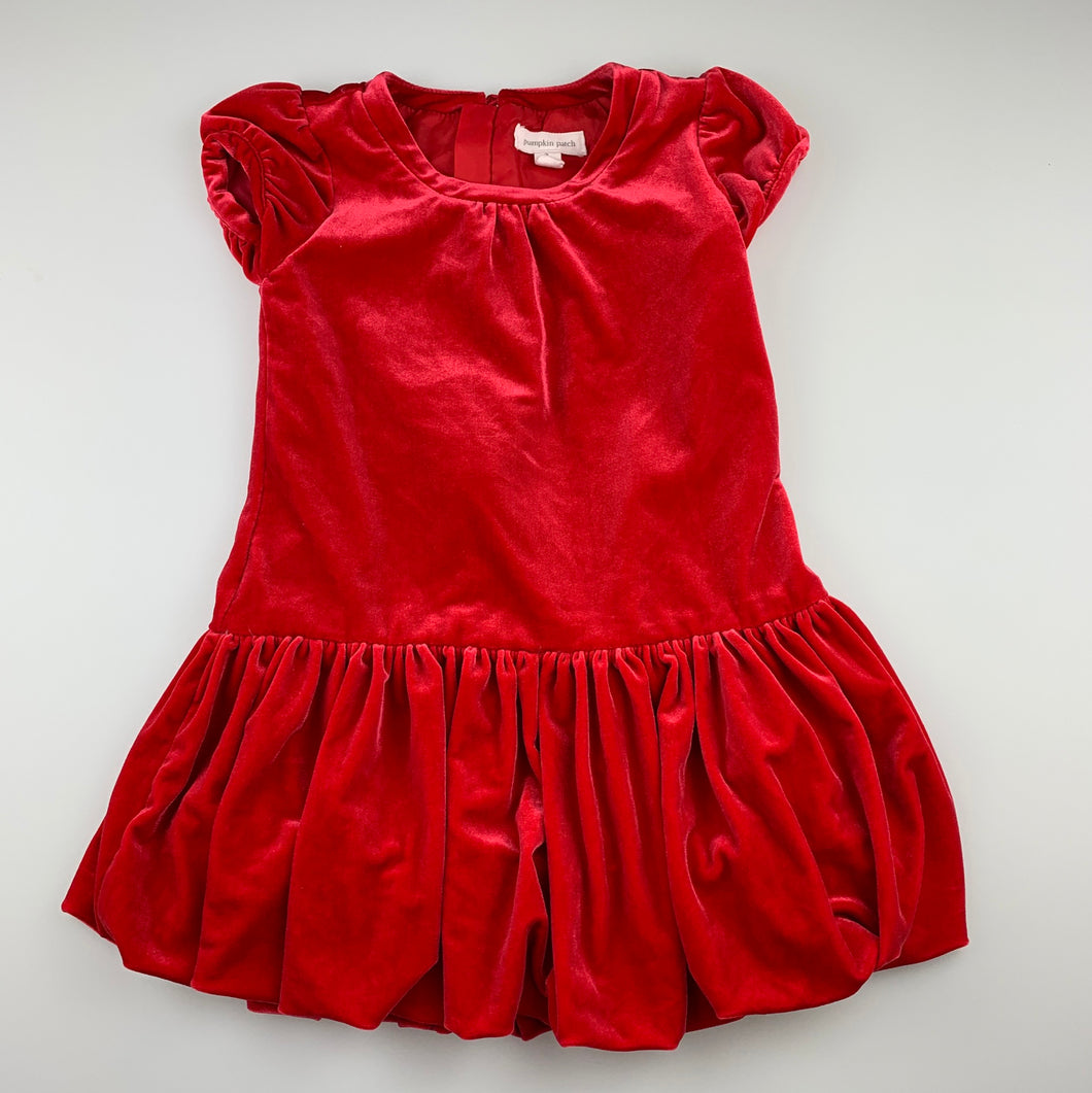Girls Pumpkin Patch, red velvet feel party dress, EUC, size 3