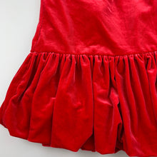 Load image into Gallery viewer, Girls Pumpkin Patch, red velvet feel party dress, EUC, size 3