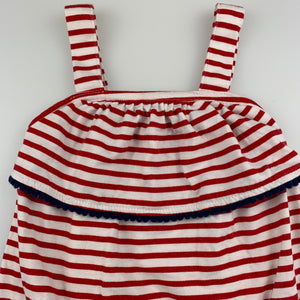 Girls Jumping Beans, red & white stripe summer top, GUC, size 2