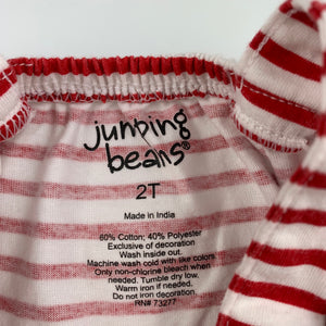 Girls Jumping Beans, red & white stripe summer top, GUC, size 2