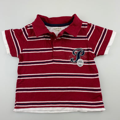 Boys Pumpkin Patch, striped cotton polo shirt / top, GUC, size 00