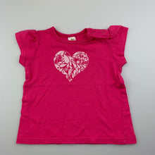 Load image into Gallery viewer, Girls Dymples, pink cotton t-shirt / top heart, GUC, size 00