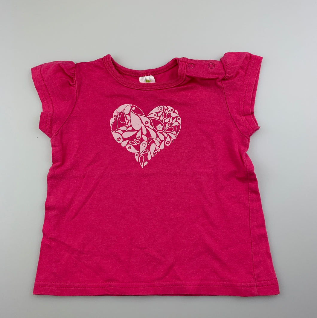 Girls Dymples, pink cotton t-shirt / top heart, GUC, size 00