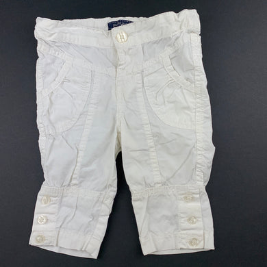 Girls Pumpkin Patch, white lightweight cotton pants, adjustable, GUC, size 00