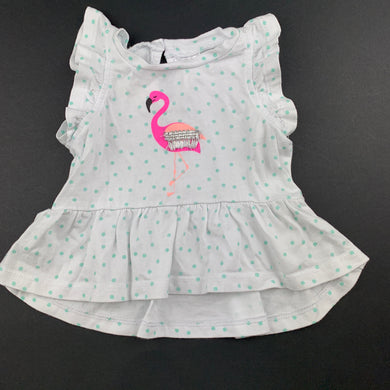 Girls Baby Berry, cotton t-shirt / top, flamingo, GUC, size 000