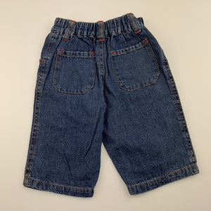 Boys Baby Biz, blue denim pants, elasticated, GUC, size 00