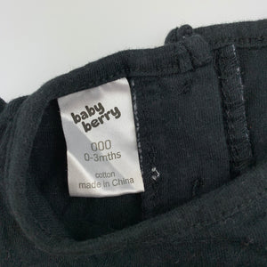Girls Baby Berry, black cotton long sleeve t-shirt / top, GUC, size 000
