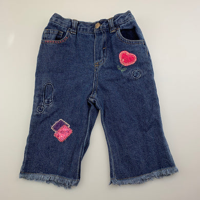 Girls Now, blue denim jeans, elasticated, GUC, size 0