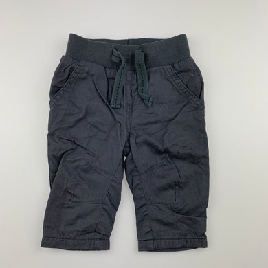 Boys Tiny Little Wonders, lined cotton pants, elasticated, EUC, size 000