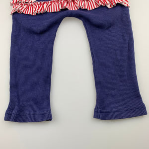 Girls Sooki Baby, ribbed cotton ruffle leggings / bottoms, GUC, size 1