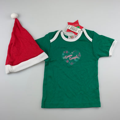 Girls Nutcracker, cotton Christmas t-shirt & hat set, NEW, size 1
