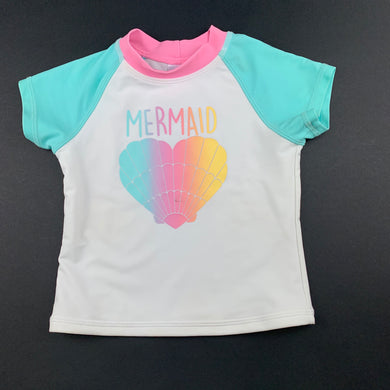 Girls Target, short sleeve rashie swim top, mermaid, FUC, size 1