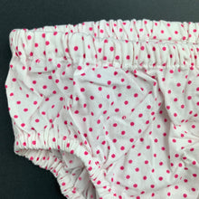 Load image into Gallery viewer, Girls Tiny Little Wonders, pink spot cotton nappy cover, EUC, size 00