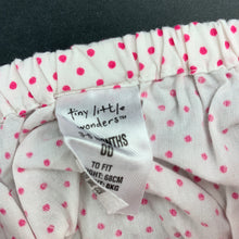 Load image into Gallery viewer, Girls Tiny Little Wonders, pink spot cotton nappy cover, EUC, size 00