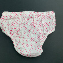 Load image into Gallery viewer, Girls Tiny Little Wonders, pink spot cotton nappy cover, EUC, size 00