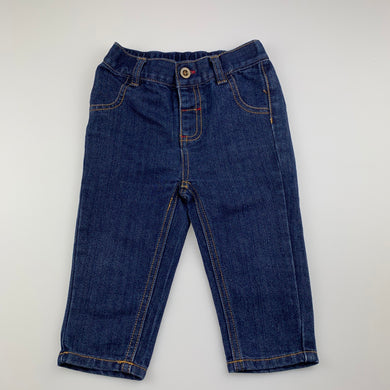 Boys Tiny Little Wonders, blue denim jeans, elasticated, EUC, size 0