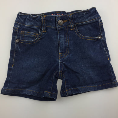Girls Piping Hot, stretch denim jean shorts, adjustable, GUC, size 2