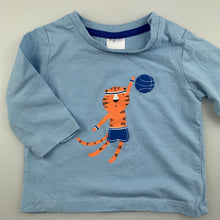 Load image into Gallery viewer, Boys Target, blue cotton long sleeve t-shirt / top, basketball, EUC, size 000