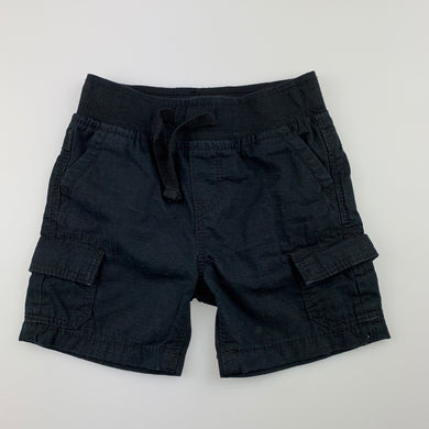 Boys Dymples, black cotton cargo shorts, elasticated, EUC, size 000