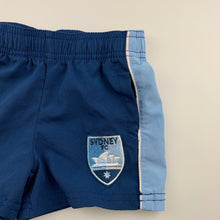 Load image into Gallery viewer, Unisex A-League Official, Sydney FC lightweight shorts, elasticated, EUC, size 0
